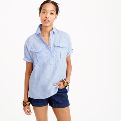 J.Crew Short-sleeve popover shirt in Irish linen