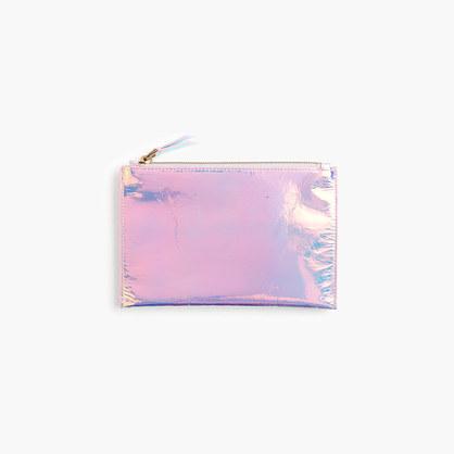 J.Crew Medium hologram pouch