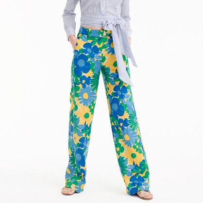 J.Crew Full-length linen pant in morning floral