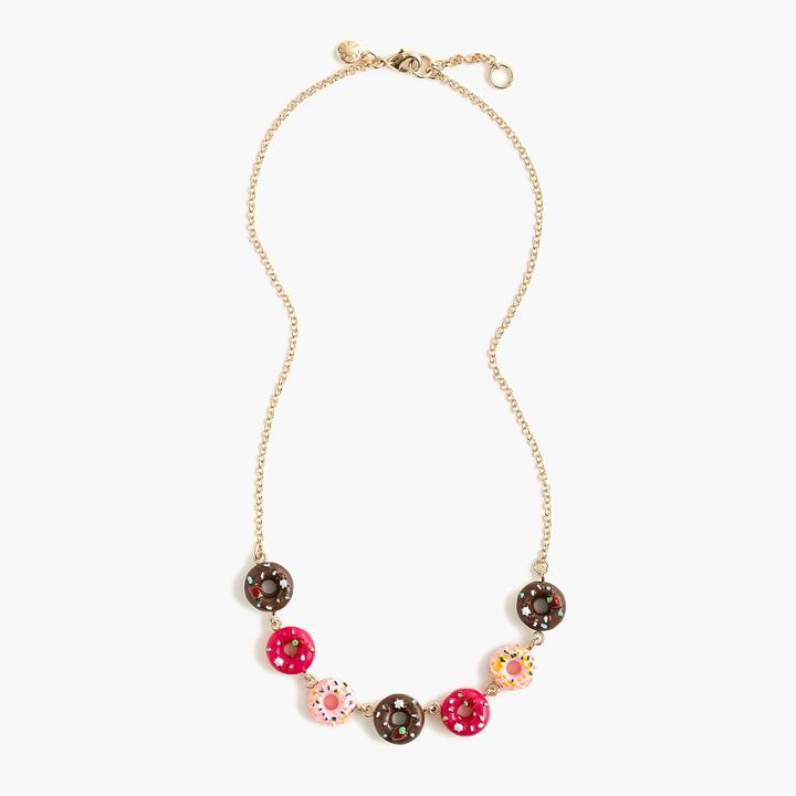 J.Crew Girls' donut charm necklace