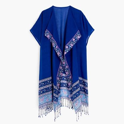 J.Crew Flower border beach poncho