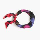 J.Crew Italian silk square scarf in painted pansy print