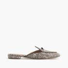 J.Crew Piped loafer mules in embossed leather