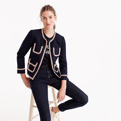 J.Crew Lady jacket with tweed trim
