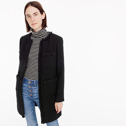 J.Crew Lady coat with fringe trim