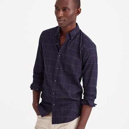 J.Crew Slim brushed twill shirt in black windowpane