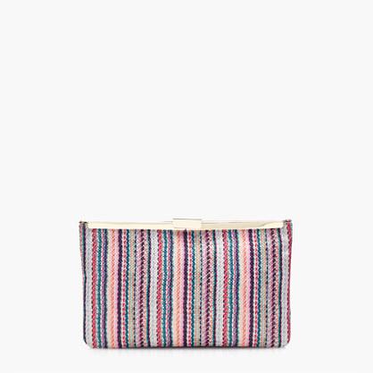 J.Crew Woven striped clutch