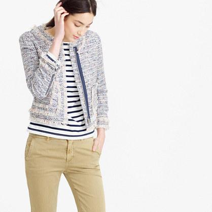 J.Crew Tweed jacket with zippers
