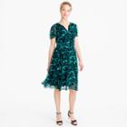 J.Crew Collection flutter-sleeve dress in Ratti&reg; emerald floral