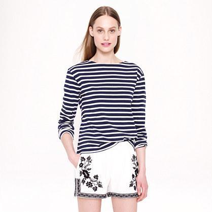 J.Crew Embroidered cotton gauze short