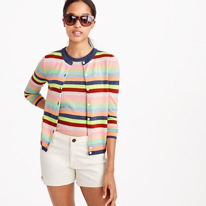 J.Crew Collection featherweight cashmere cardigan sweater in candy stripe