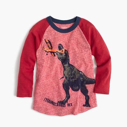 J.Crew Boys' dino plane three-quarter-sleeve T-shirt in the softest jersey