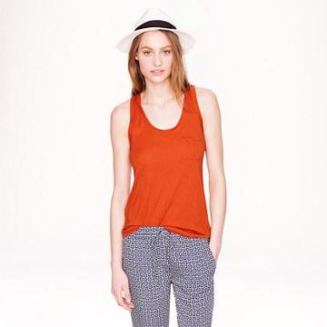 J.Crew Prima jersey pocket tank