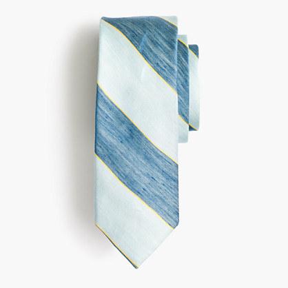 J.Crew Linen-silk tie in blue variegated stripe