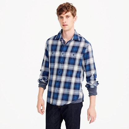 J.Crew Midweight flannel shirt in blue-and-white plaid