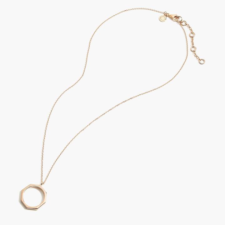 J.Crew Demi-fine 14k gold-plated octagon pendant necklace