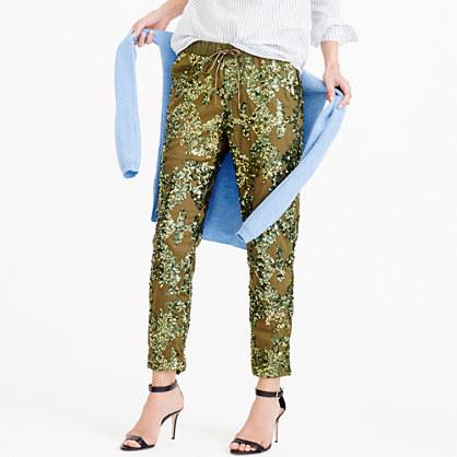 J.Crew Iridescent sequin pull-on pant