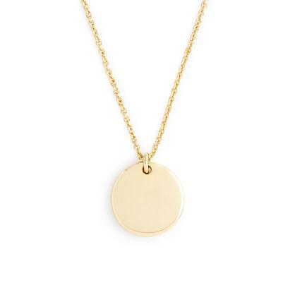 J.Crew 14k gold circle charm necklace with 16" chain