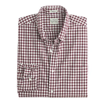 J.Crew Secret Wash shirt in burgundy gingham