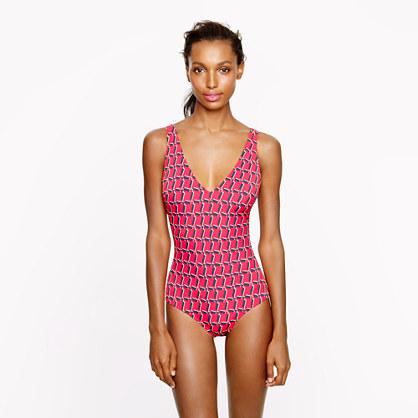 J.Crew Graphic houndstooth one-piece swimsuit