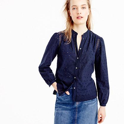 J.Crew Petite eyelet button-up shirt