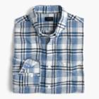 J.Crew Tall end-on-end cotton-linen shirt in plaid