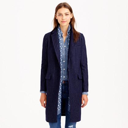 J.Crew Wool pinstripe topcoat