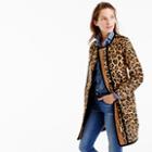 J.Crew Collection cocoon coat in leopard calf hair