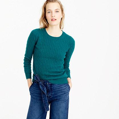 J.Crew Cambridge cable crewneck sweater