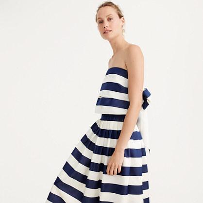 J.Crew Pleated satin top in stripe