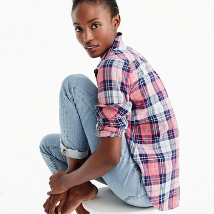 J.Crew Tall popover in smoky coral plaid