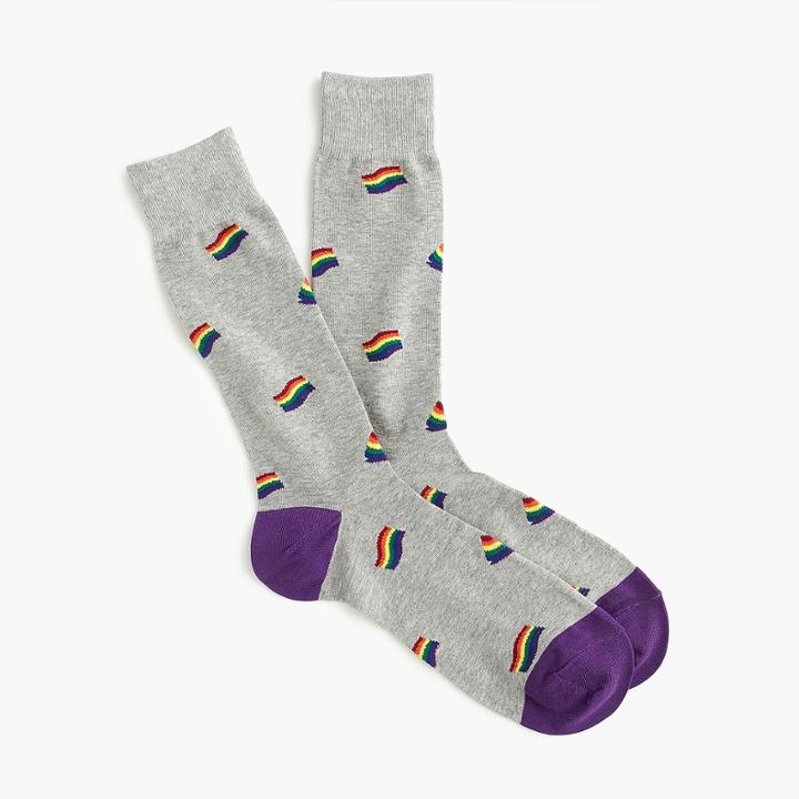 J.Crew Pride flag print socks