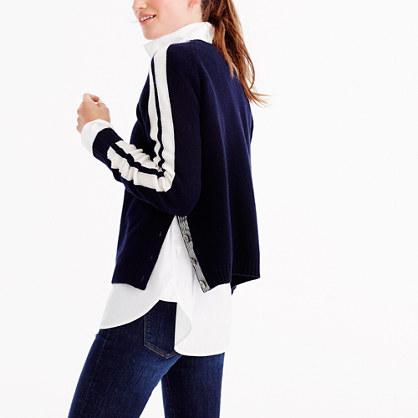 J.Crew J.Crew for NET-A-PORTER® cashmere sweater with sporty stripes