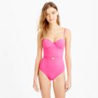 J.Crew D-cup belted underwire one-piece swimsuit in Italian matte