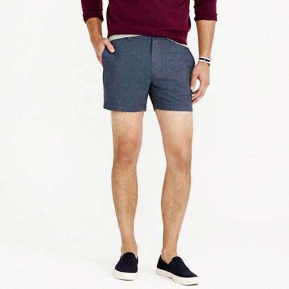 J.Crew 5 Stanton short in crosshatched Irish cotton-linen