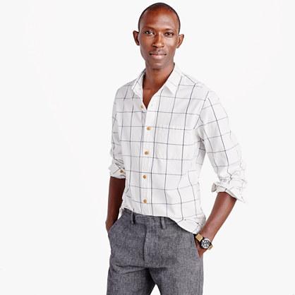 J.Crew Tall slub cotton shirt in windowpane