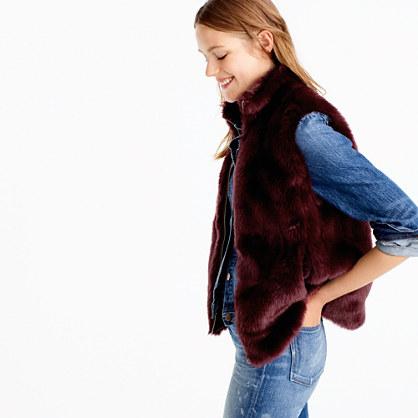 J.Crew Petite faux-fur vest