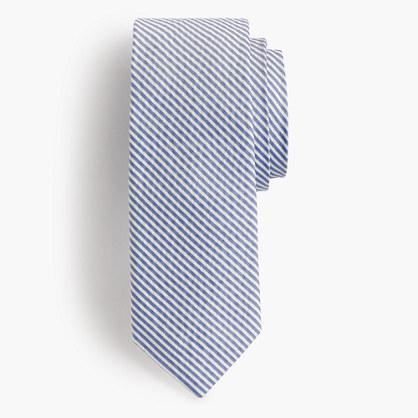 J.Crew English silk tie in seersucker