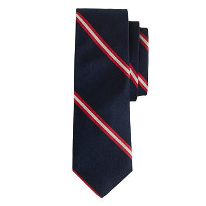 J.Crew Extra-long English silk tie in steely emerald stripe