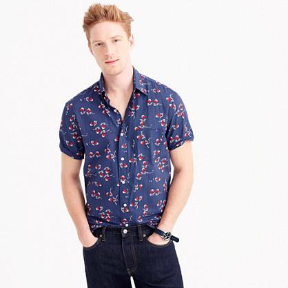 J.Crew Short-sleeve seersucker shirt in swordfish print