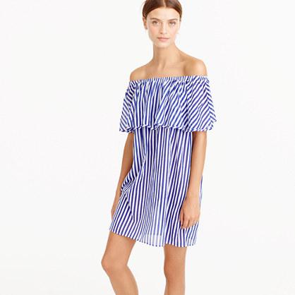 J.Crew Off-the-shoulder bold striped dress