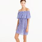 J.Crew Off-the-shoulder bold striped dress