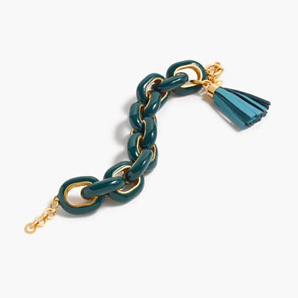 J.Crew Enamel chain tassel bracelet