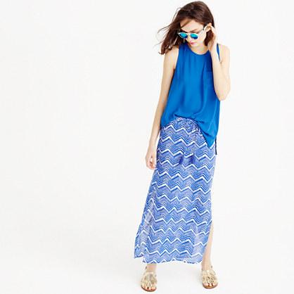 J.Crew Tassel beach skirt in zigzag ikat