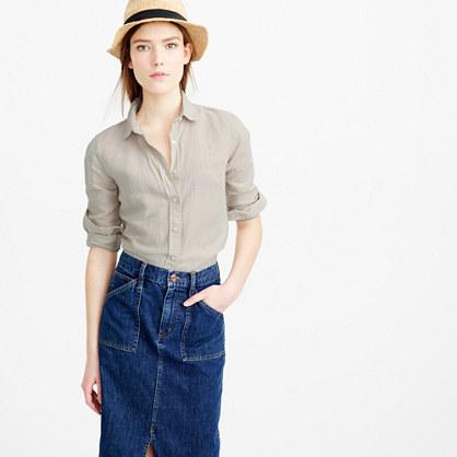 J.Crew Tall perfect shirt in cotton-linen crosshatch
