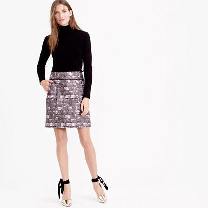 J.Crew Zip mini skirt in feather print
