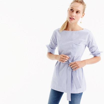 J.Crew Tall striped boatneck tunic with tie