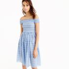 J.Crew Smocked off-the-shoulder gingham dress