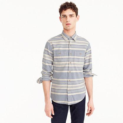 J.Crew Midweight flannel workshirt in blue multistripe
