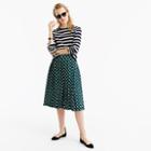 J.Crew Petite double-pleated midi skirt in shadowbox print